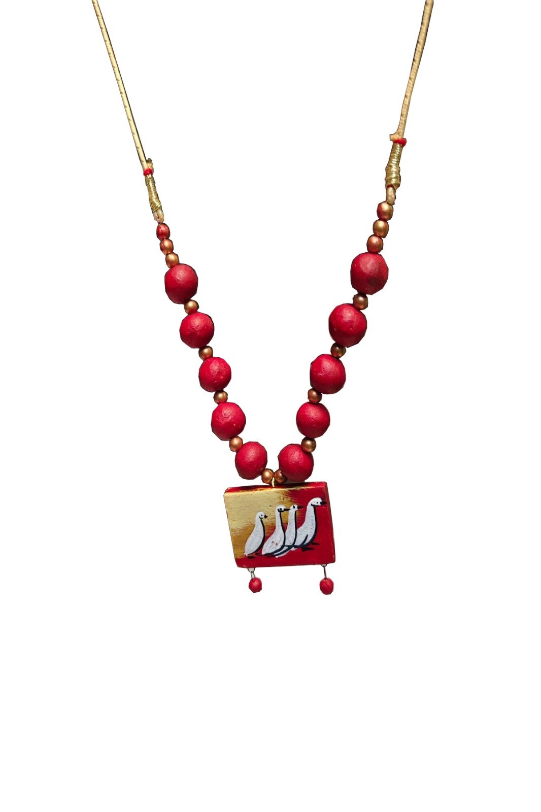 Stanza Brass Red Jewellery Set